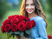 Девушка с цветами